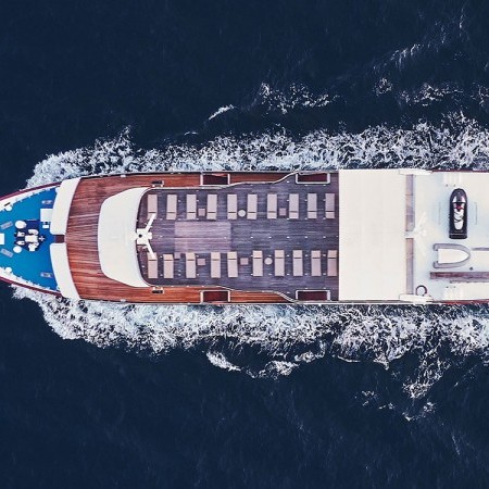aerial photo of Lupus Mare yacht