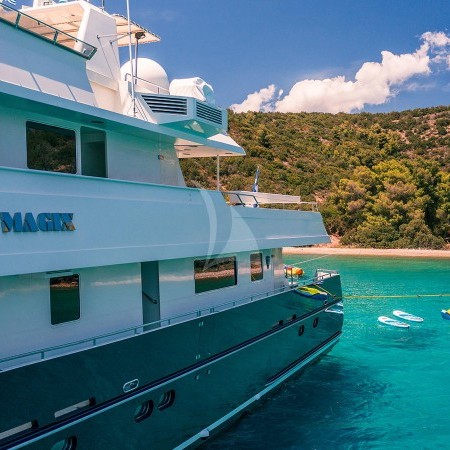 side view of Magix yacht