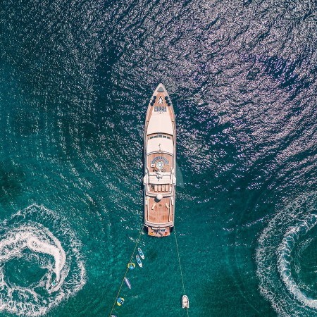 aerial view of Magix yacht