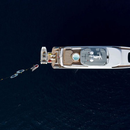 aerial photo of Mana I superyacht