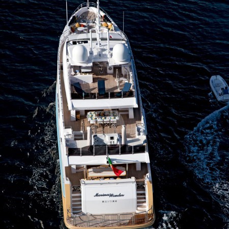 aerial shot of Marina Wonder yacht