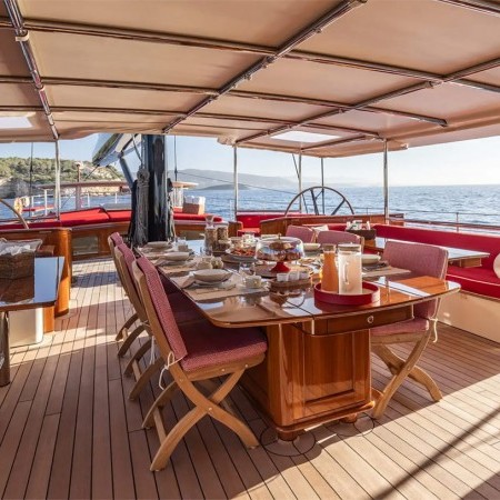 spacious deck dining area