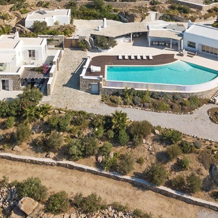 Mykonos villa Maya aerial view