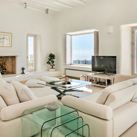 living room at villa Maya Mykonos