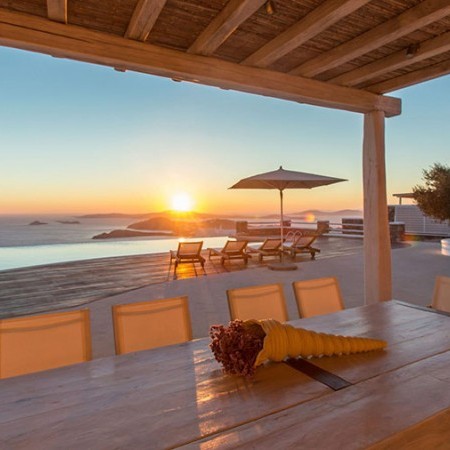 sunset view from the villa