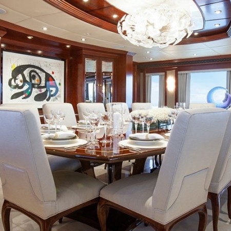 yacht's interior dining