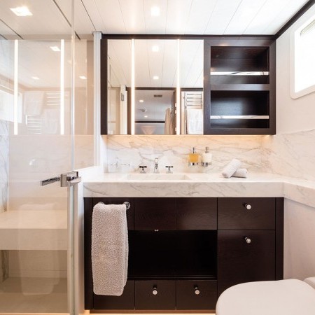 one of the yacht's ensuite bathrooms