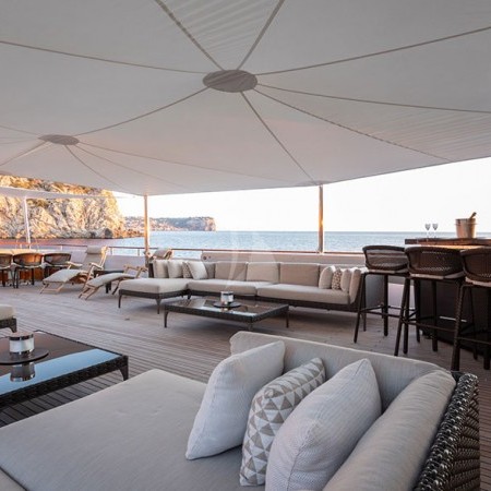 open living area on board Mirage superyacht