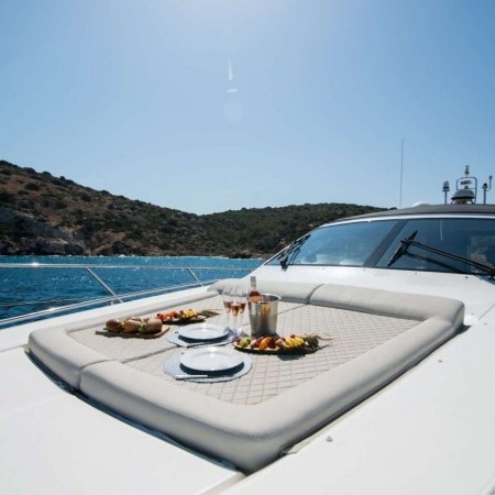 deck lounge of Mojo yacht Greece