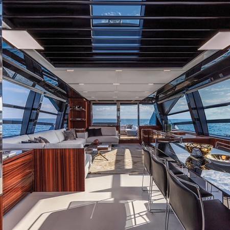 the yacht's interior