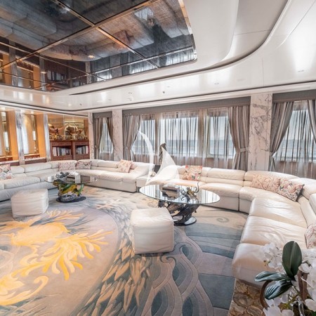 interior living room of Moonlight II superyacht