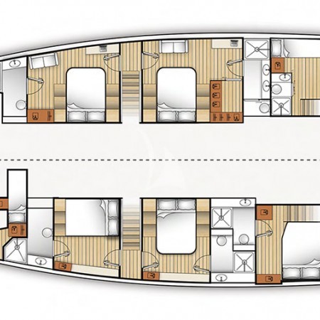 layout of Moonlight sailing catamaran