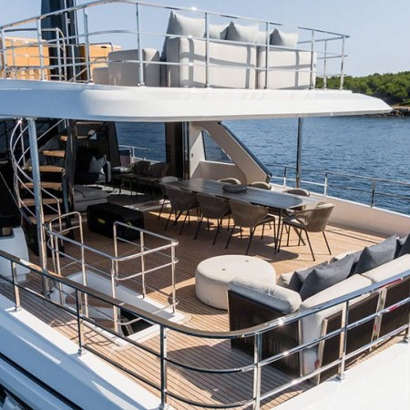 spacious deck area at Mrs L superyacht