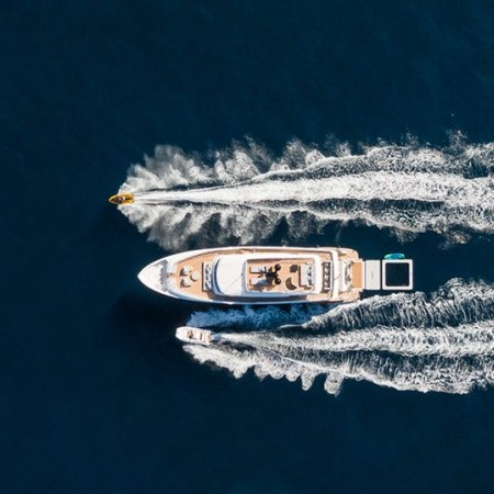 aerial view of Mrs L yacht charter