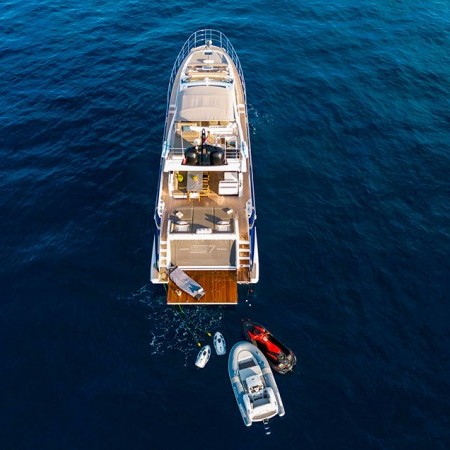 aerial view of Mudita yacht