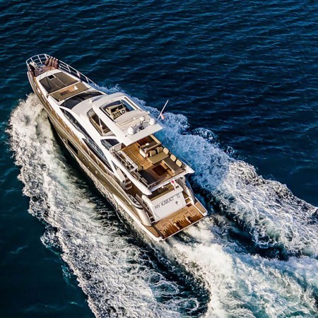 aerial shot of My Karat II yacht