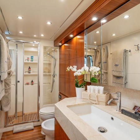 one of the yacht's bathrooms