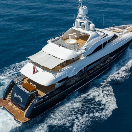 the yacht while cruising
