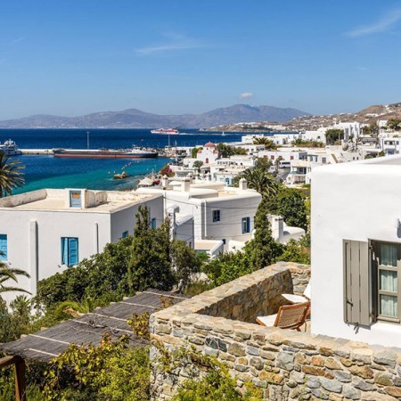 Mykonos town view from the villa