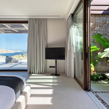 bedroom at Adagio Below Villa in Mykonos