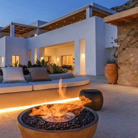 night view and outdoor firepit