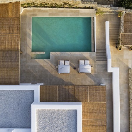 aerial view of Alchemy Villa in Mykonos