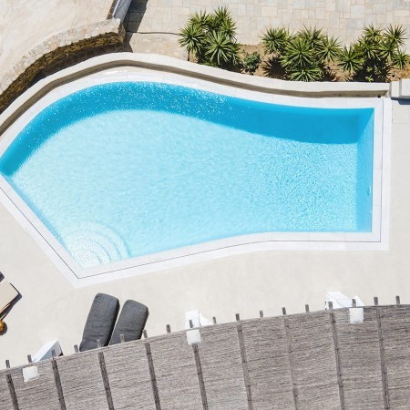 aerial view of the pool