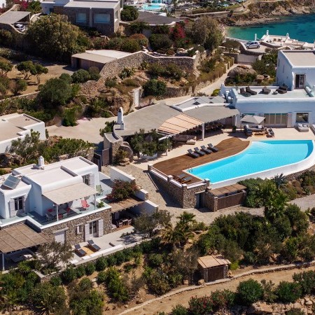 aerial view of Mykonos villa Maya