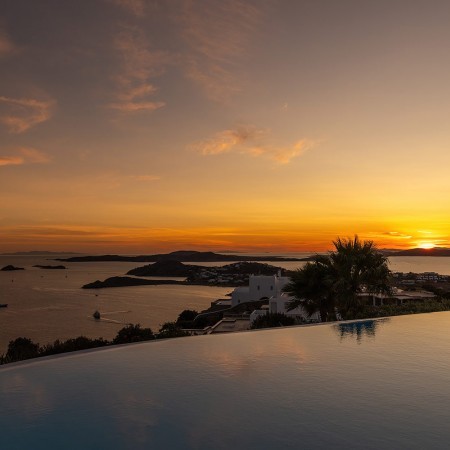 sunset at Villa Maya Mykonos