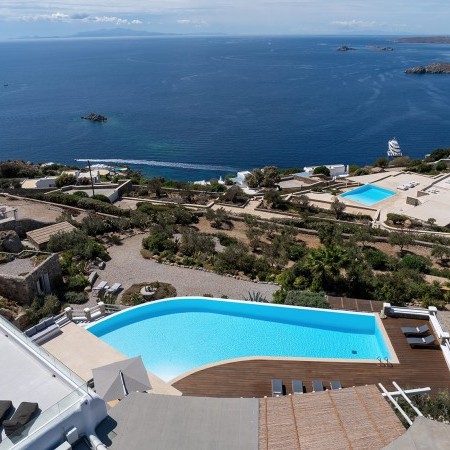 aerial view of Mykonos villa Maya