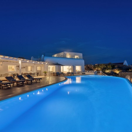 Villa Maya Mykonos at night