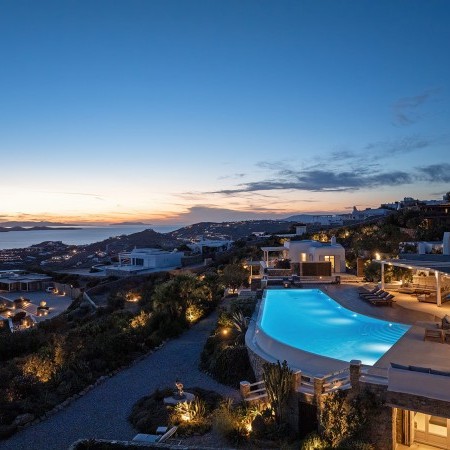 aerial view of Mykonos villa Maya