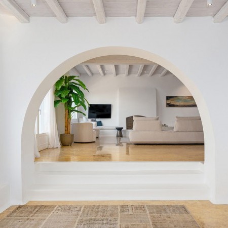 interior of Oxygen Villa in Mykonos