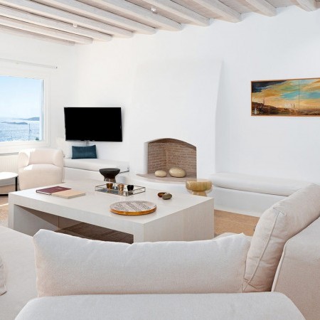 living room with sea view