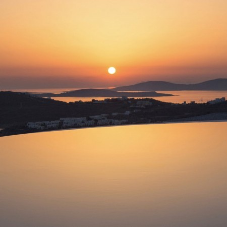 sunset from villa Oxygen Mykonos