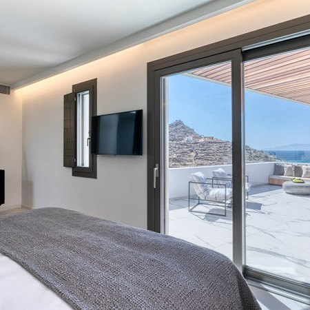 double bedroom at villa Satie Mykonos