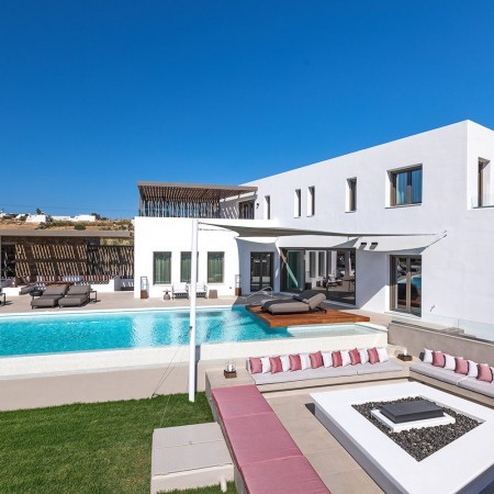 pool area at villa Satie Mykonos