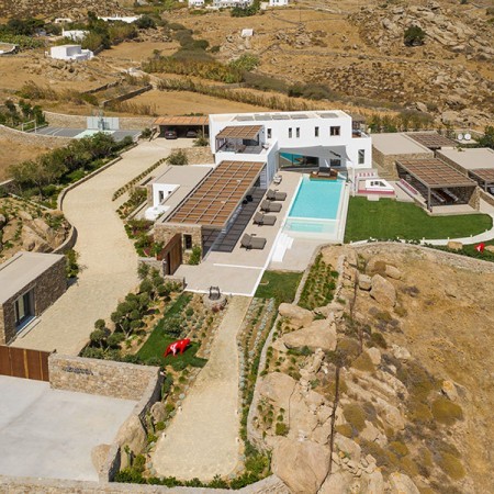 aerial view of villa Satie Mykonos