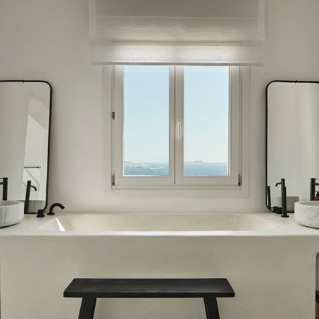ensuite bathroom with view