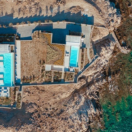 aerial view of Theosis villas