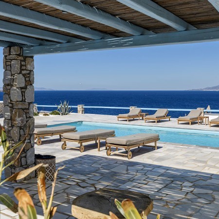 pool area of villa Celia in Mykonos