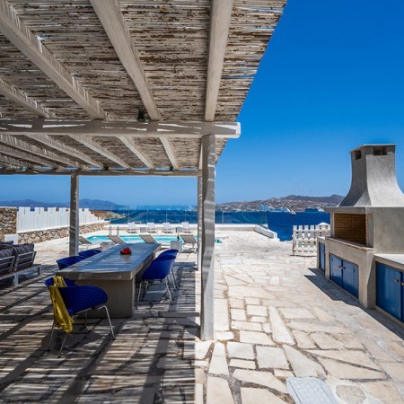 exterior space of villa Mondego Mykonos