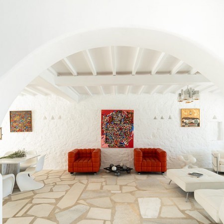 living room of villa Mondego Mykonos