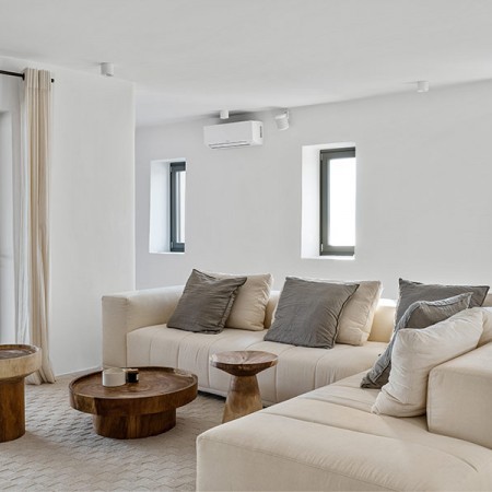 living room with sea view