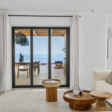 living room with sea view