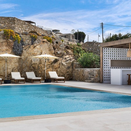 pool area of villa Moya Mykonos