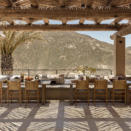 shaded outdoor dining