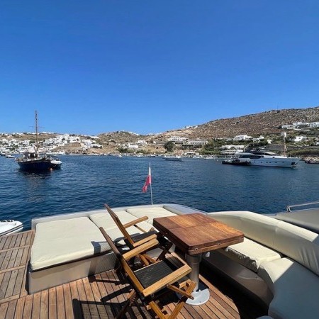 Daily charters in Mykonos with Pershing 72 S