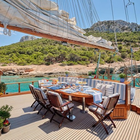 deck lounge on Myra sailing gulet
