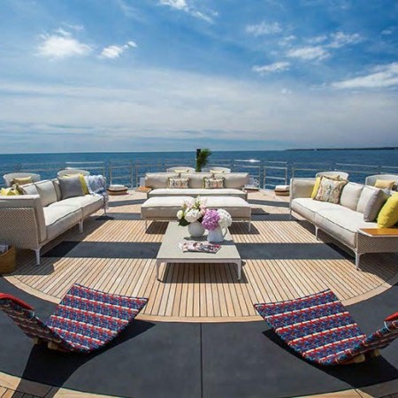 spacious deck lounge